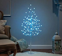 1.5M LED Opaque Berry Stick Tree, Cool White LED