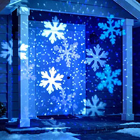 LED Dynamic Projection Snow Storm Shadow Lights, White/Blue LED