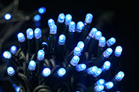 Outdoor Connectable Bullet Blue LED  String Lights, Rubber Wire