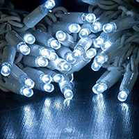 Outdoor Connectable Concave LED  String Lights, Rubber Wire