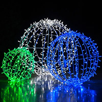 Outdoor LED Mega Spheres, Rubber Wire