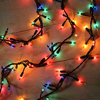 UL/CSA Listed Multi Color Mini Garland Lights, Green Wire