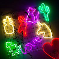 LED Neon Hanging Wall Decor, Clear Wire