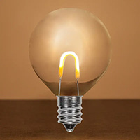 Clear G50 LED Filament Bulbs, E26 Base