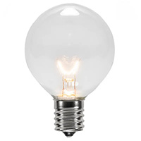 Clear G50 Bulbs, E17 base