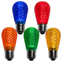 Faceted S14 LED Bulbs, E26 Base