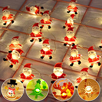 LED Firefly Wire Fairy Santa Lights, Warm White