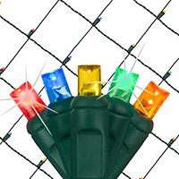 One Piece Construction 5MM Mini LED Net Lights, Green Wire