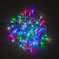 Indoor Multifunction LED String Lights, Multi LED, Clear Wire