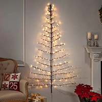 2D Hanging Stick Tree, Warm White LED