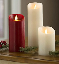 LED Real Wax Flicker Flameless Pillar Candles