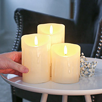 Real Dripping Wax Flicker Flameless Pillar Candles