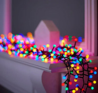 Multifunction LED Berry Cluster Lights, Multi LEDs, Green Wire