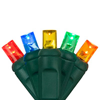 One Piece Construction Mini LED String Lights, Green Wire