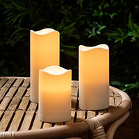 Outdoor LED Plastic Flicker Flameless Pillar Candles
