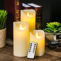 Outdoor LED Flicker Flameless Pillar Candles